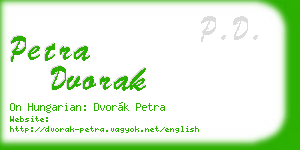 petra dvorak business card